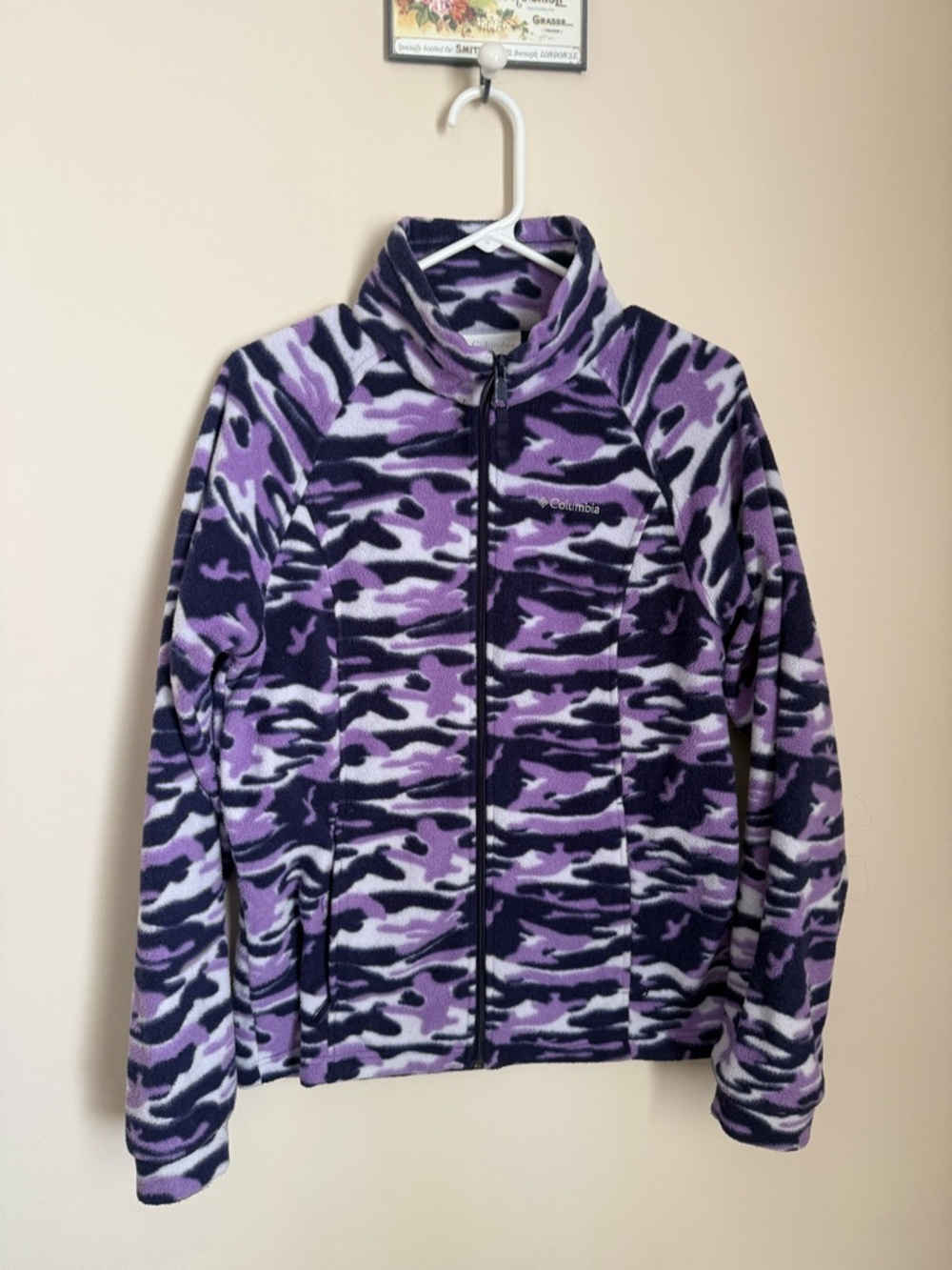 Columbia Purple and Black Camo Full-Zip Fleece Jacket